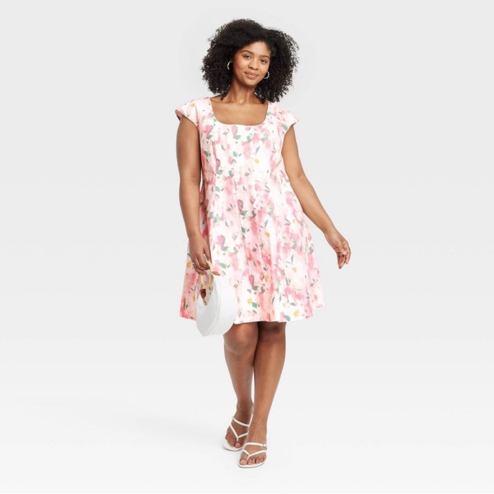 A New Day Pink Floral Women’s Dress. Size 14 NWT - Picture 3 of 10